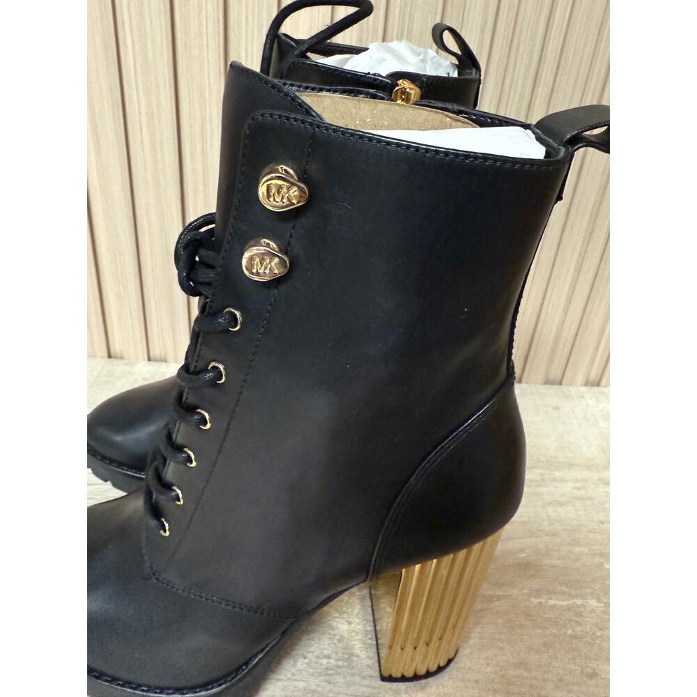 Michael Kors Porter Leather Lace-Up Boot Womens Shoes Sz 6M New in Box - Picture 10 of 16